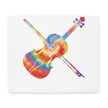 Violin Violinist Tie Dye 80s 90s - Mousepad (Querformat) - Weiß - Vorne