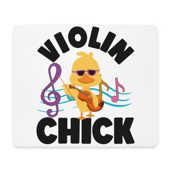 Violin Violinist Girl Chicken - Mouse Pad (horizontal) - white - Front