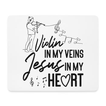 Violin Violinist Jesus Christian - Mousepad (Querformat) - Weiß - Vorne