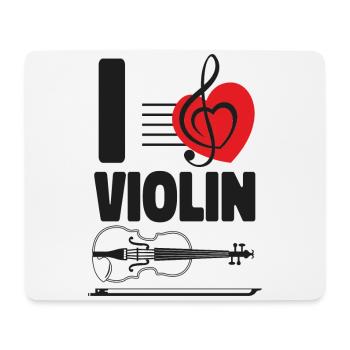 Violon Violoniste Coeur J’Aime - Tapis de souris (format paysage) - blanc - Devant