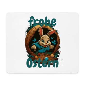 frohe Ostern Osterhase im Osterkorb Hase Easter - Mousepad (Querformat) - Weiß - Vorne