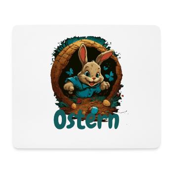 Ostern Osterhase im Osterkorb Hase Easter Egg - Mousepad (Querformat) - Weiß - Vorne