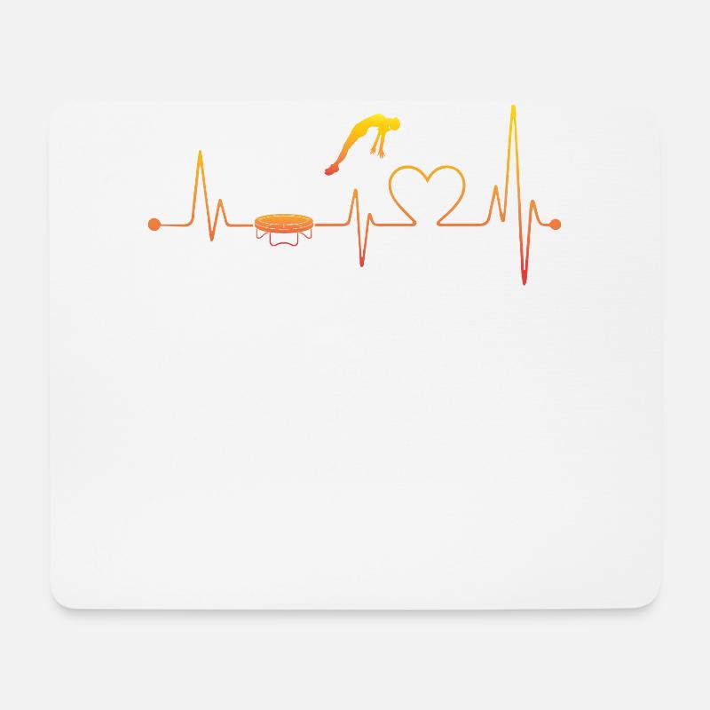 Trampolin Heartbeat - Mousepad (Querformat) - Weiß