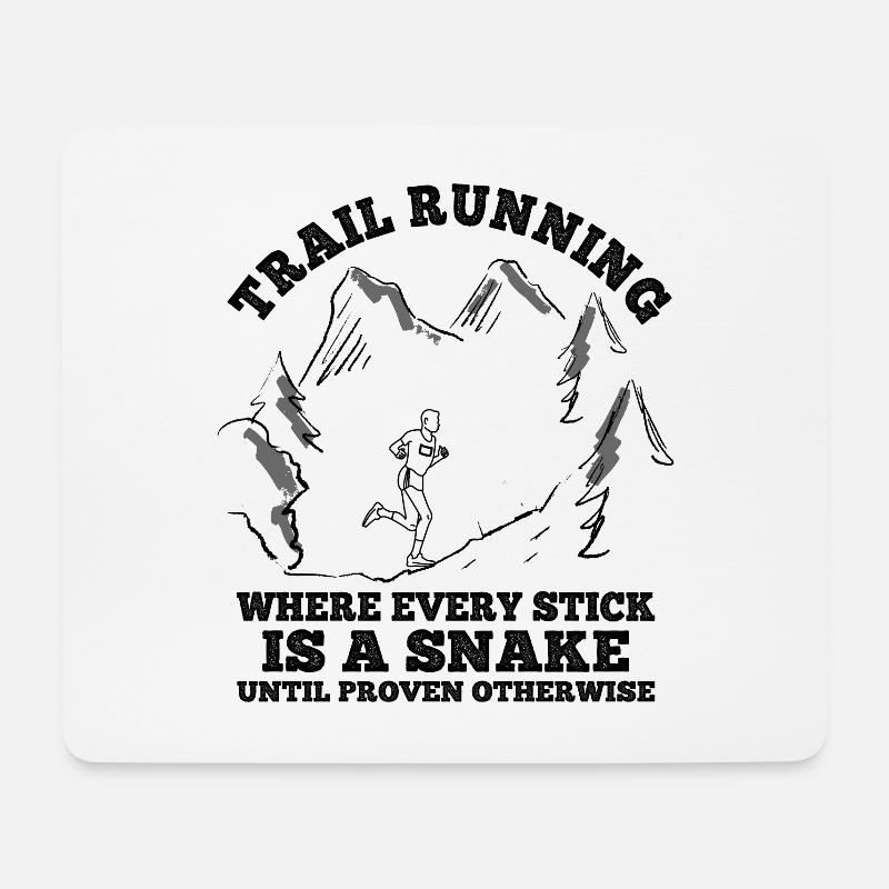Berg-Laufen Für Läufer Trailrunning - Mousepad (Querformat) - Weiß