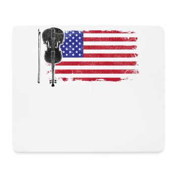 Violin Violinist Usa American Flag - Mousepad (Querformat) - Weiß - Vorne