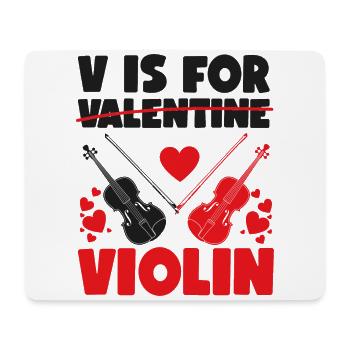 Violin Violinist Valentines Day V - Mousepad (Querformat) - Weiß - Vorne
