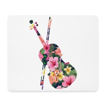 Violin Violinist Tropical Flower - Mousepad (Querformat) - Weiß - Vorne