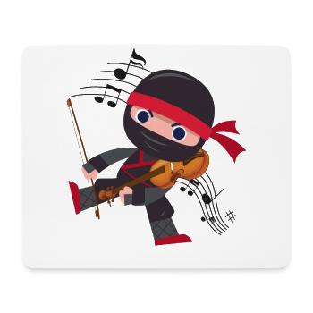 Violin Violinist Ninja Violin - Mousepad (Querformat) - Weiß - Vorne