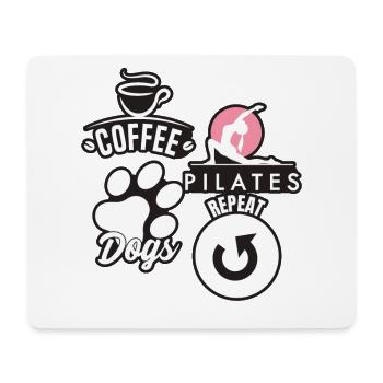 Coffee Pilates Dogs Repeat Funny Pilates - Mouse Pad (horizontal) - white - Front