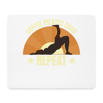 Coffee Pilates Dogs Repeat Funny Pilates - Mouse Pad (horizontal) - white - Front