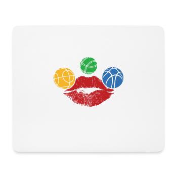Kiss My Pallina pour tous les fans de pétanque - Tapis de souris (format paysage) - blanc - Devant