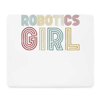 Robot Robotics Engineer Girl - Mouse Pad (horizontal) - white - Front