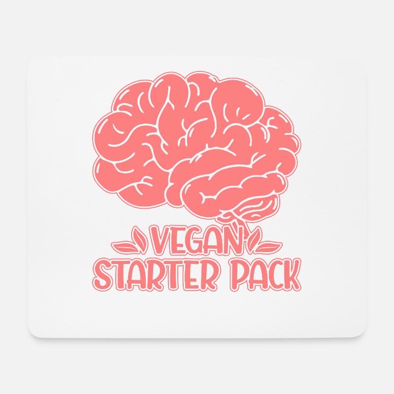 Vegan starter pack - Mousepad (Querformat) - Weiß