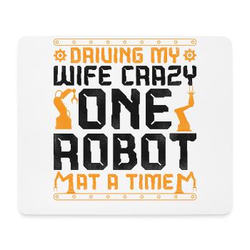 Femme de l’ingénieur en robotique robotique - Tapis de souris (format paysage) - blanc - Devant