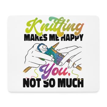 Knitting Knitter Knitting Makes Me - Mouse Pad (horizontal) - white - Front