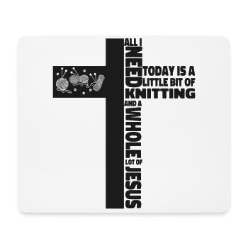 Knitting Knitter Faith Jesus - Mousepad (Querformat) - Weiß - Vorne