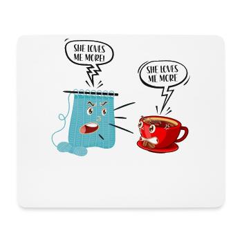 Knitting Knitter Coffee She Loves - Mouse Pad (horizontal) - white - Front