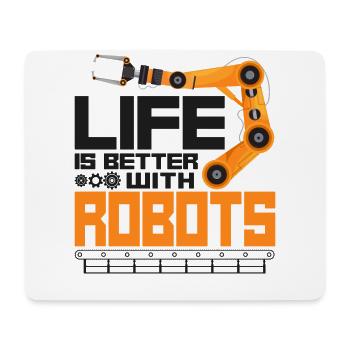Robot Robotics Engineer Vintage - Mouse Pad (horizontal) - white - Front