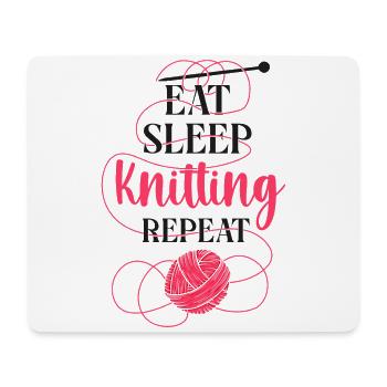 Knitting Knitter Eat Sleep - Mousepad (Querformat) - Weiß - Vorne