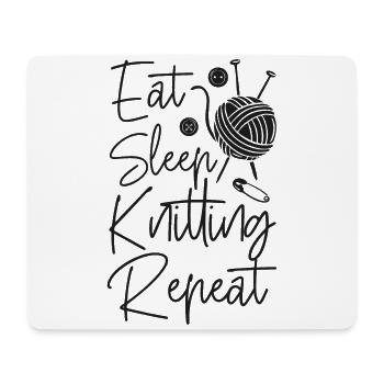 Knitting Knitter Eat Sleep - Mousepad (Querformat) - Weiß - Vorne