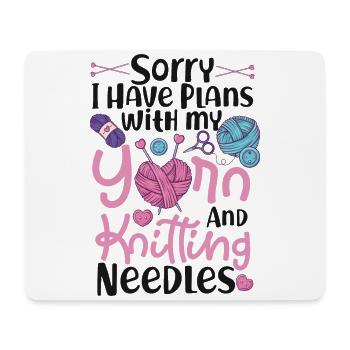 Knitting Knitter Sorry I Have - Mousepad (Querformat) - Weiß - Vorne