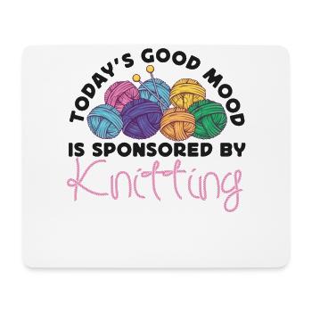 Knitting Knitter Today's Good Mood - Mousepad (Querformat) - Weiß - Vorne