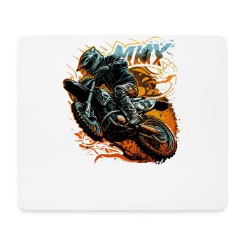 Durch die Flammen - Episches Motocross-Abenteuer - Mousepad (Querformat) - Weiß - Vorne