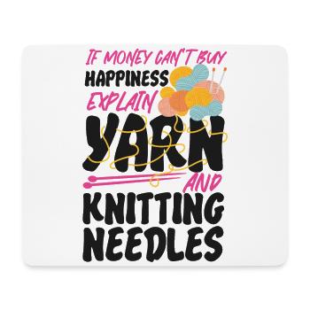 Knitting Knitter If Money Can't - Mousepad (Querformat) - Weiß - Vorne