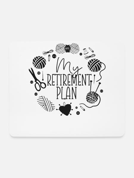 Knitting Knitter Retired My - Mousepad (Querformat) - Weiß