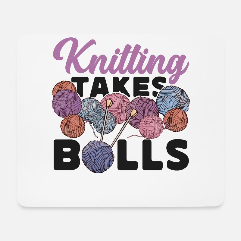 Knitting Knitter Knitting Takes - Mousepad (Querformat) - Weiß