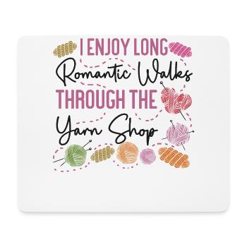 Tricoter Tricoter J’aime Long - Tapis de souris (format paysage) - blanc - Devant