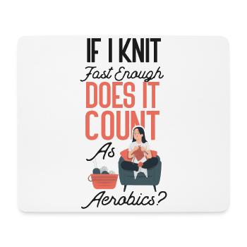 Knitting Knitter If I Knit Fast - Mousepad (Querformat) - Weiß - Vorne