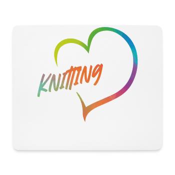 Knitting Knitter Watercolor Heart - Mousepad (Querformat) - Weiß - Vorne