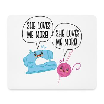 Knitting Knitter Coffee She Loves - Mouse Pad (horizontal) - white - Front