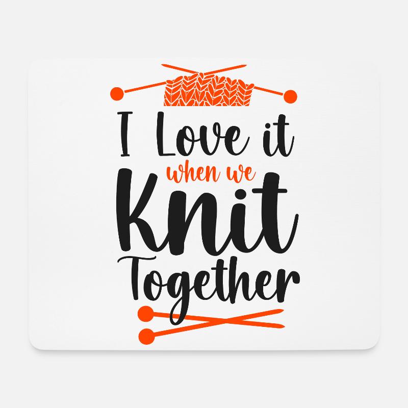 Knitting Knitter Friends Besties - Mousepad (Querformat) - Weiß