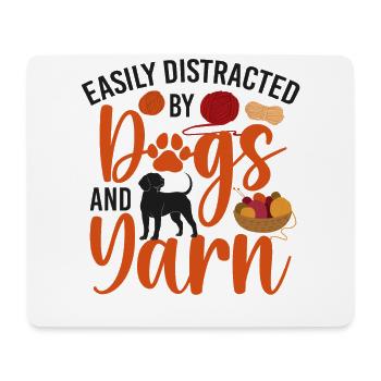 Knitting Knitter Dog Easily - Mousepad (Querformat) - Weiß - Vorne