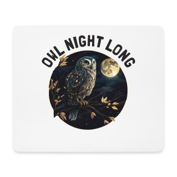 Owl Night Long Night Owl Owl Night Service - Tapis de souris (format paysage) - blanc - Devant