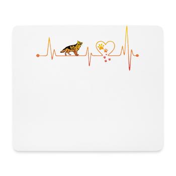Battement de cœur du berger allemand - Tapis de souris (format paysage) - blanc - Devant