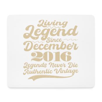 Es war einmal eine Legende. Dezember 2016 Geburts - Mousepad (Querformat) - Weiß - Vorne