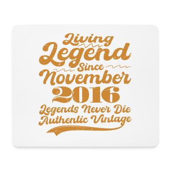 Es war einmal eine Legende. November 2016 Geburts - Mousepad (Querformat) - Weiß - Vorne