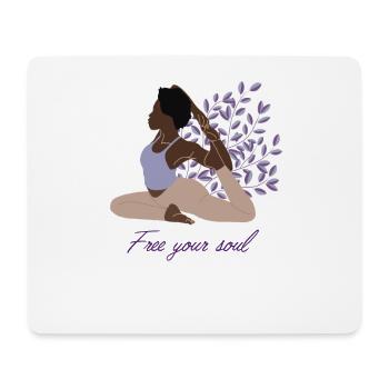 Libérez votre âme Kundalini Ashtanga Hatha Asanas - Tapis de souris (format paysage) - blanc - Devant
