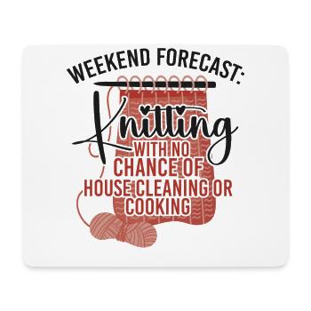 Knitting Knitter Weekend Forecast: - Mousepad (Querformat) - Weiß - Vorne