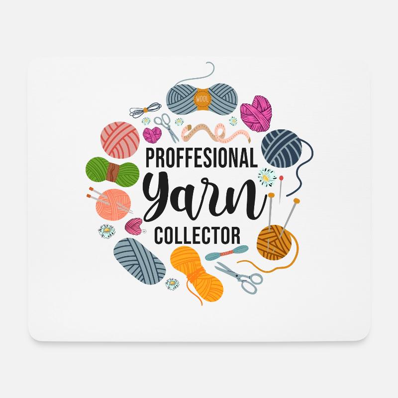 Knitting Knitter Professional Yarn - Mouse Pad (horizontal) - white