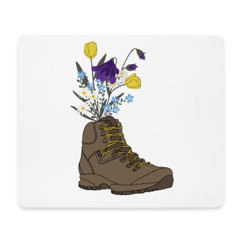 Trekking Bergwandern Randonnée Wanderer Wandern - Tapis de souris (format paysage) - blanc - Devant