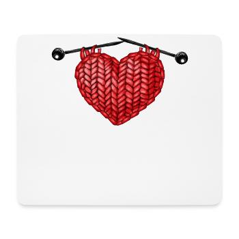 Knitting Knitter Heart Knitting - Mousepad (Querformat) - Weiß - Vorne