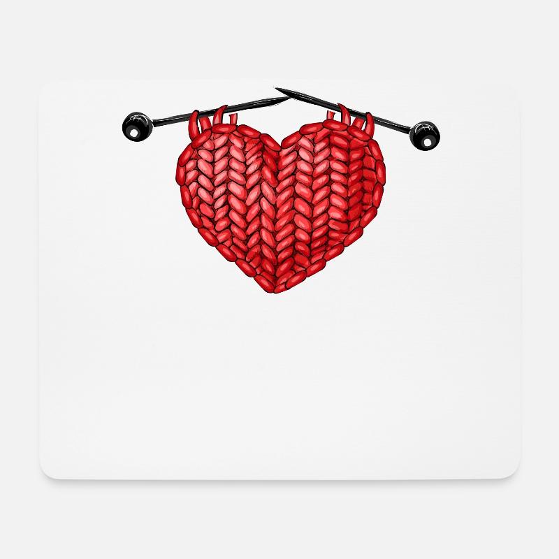 Knitting Knitter Heart Knitting - Mousepad (Querformat) - Weiß