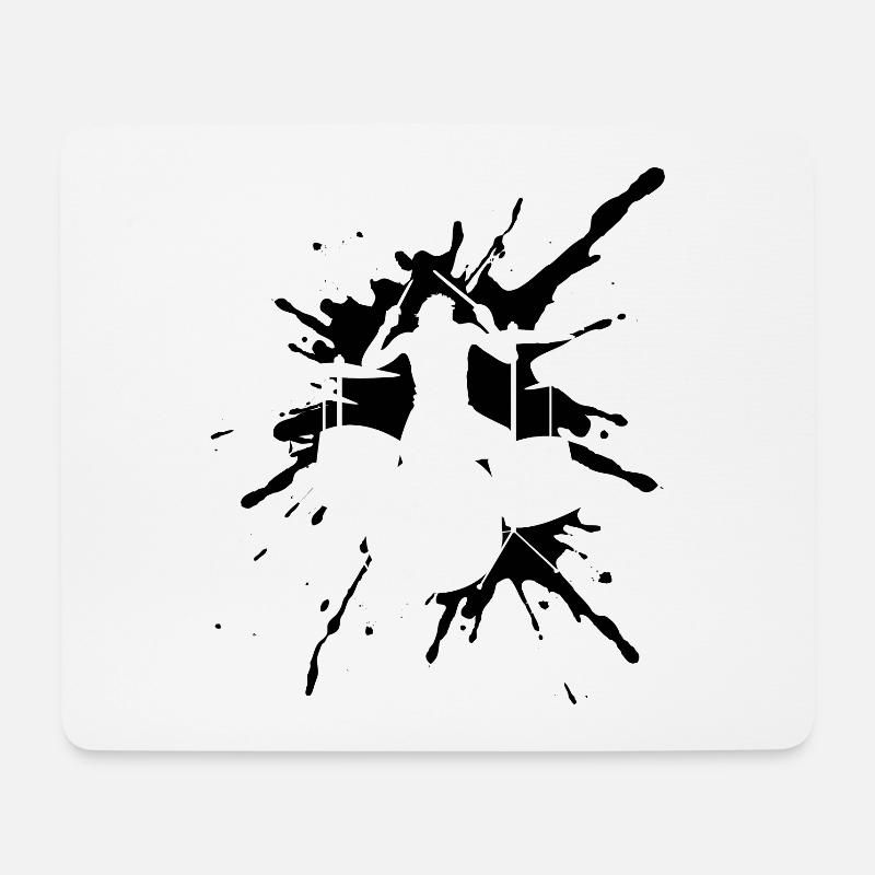 Schlagzeug Spieler Drummer - Mousepad (Querformat) - Weiß