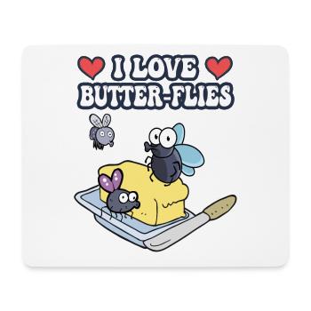 I Love Butterflies - Mouse Pad (horizontal) - white - Front