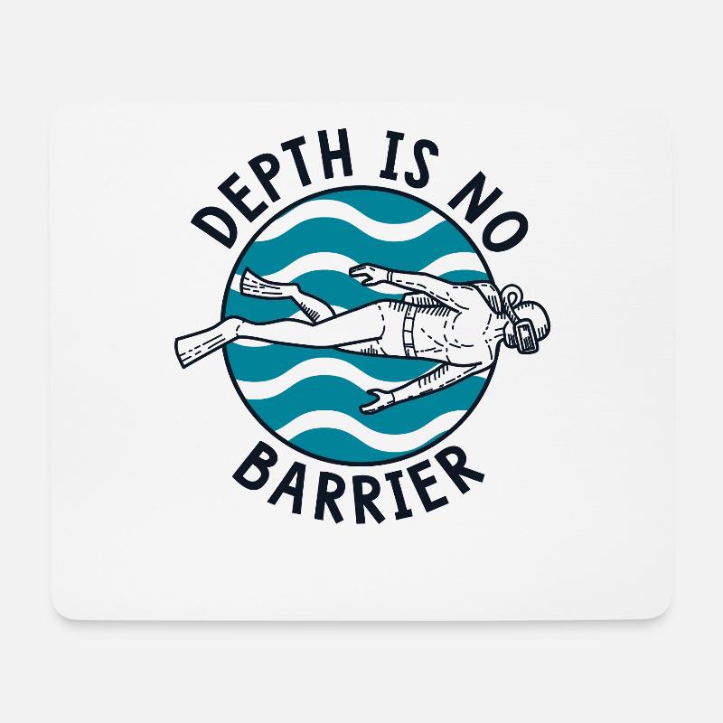 Depth Is No Barrier Taucherflossen Taucherbrille - Mousepad (Querformat) - Weiß