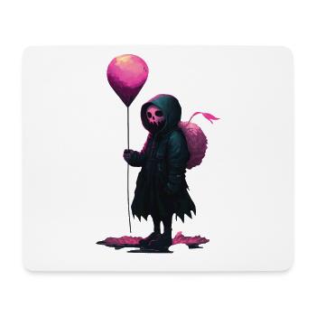 Spooky Skeleton - Goth Girl with a Pink Balloon - Mouse Pad (horizontal) - white - Front
